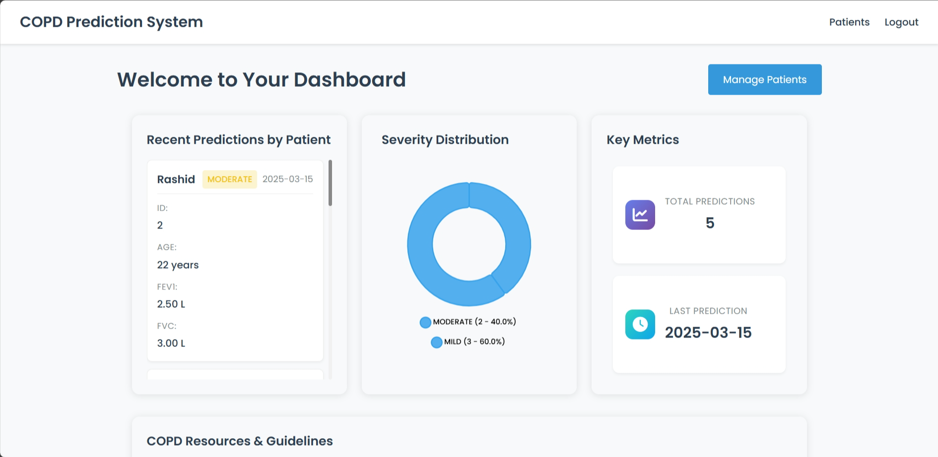 COPD Prediction App Screenshot 2