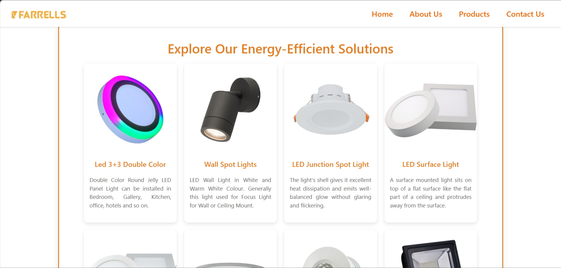 Farrells LED Website Screenshot 2