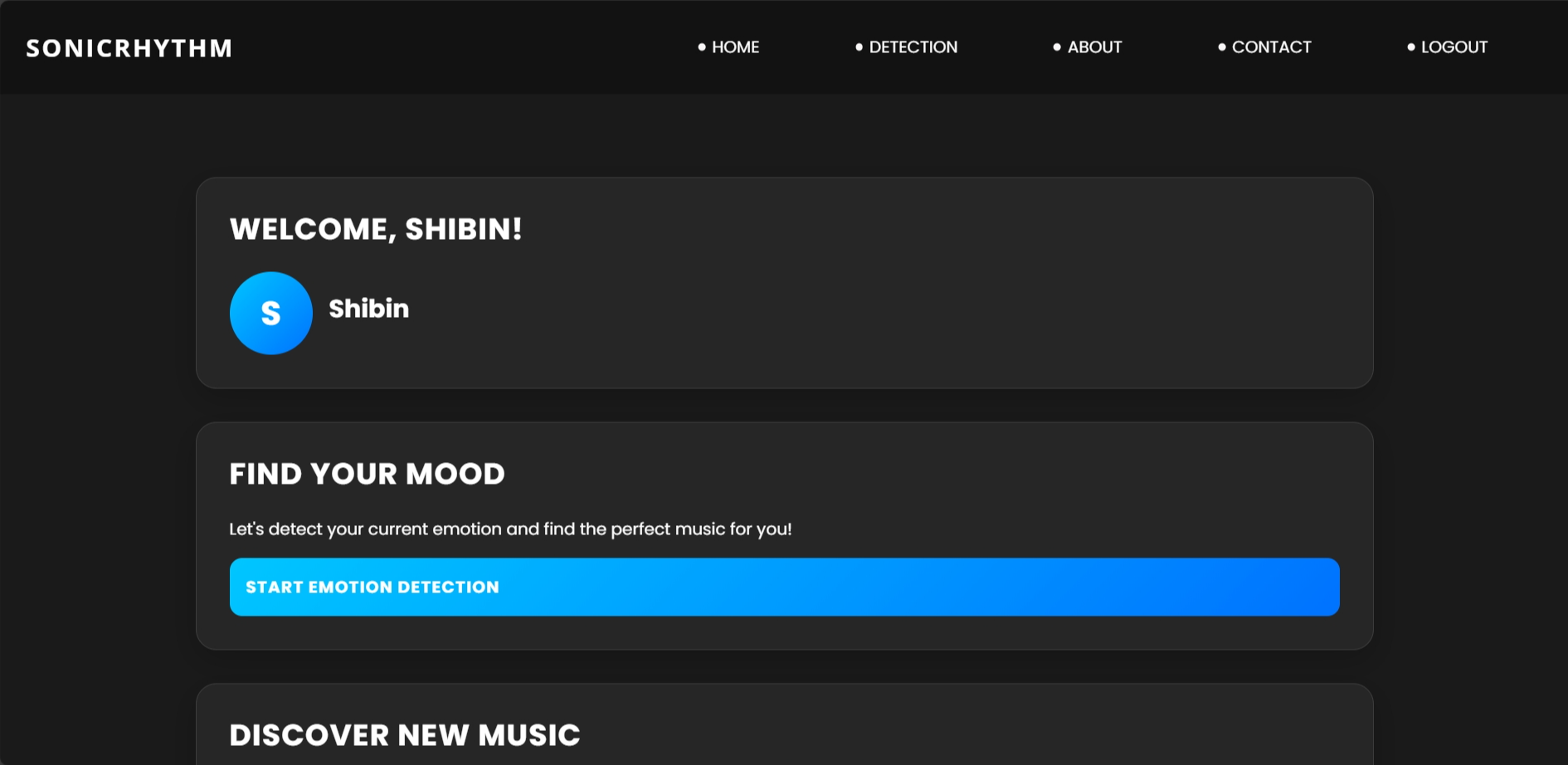 Emotion-based Playlist Creator Screenshot 1