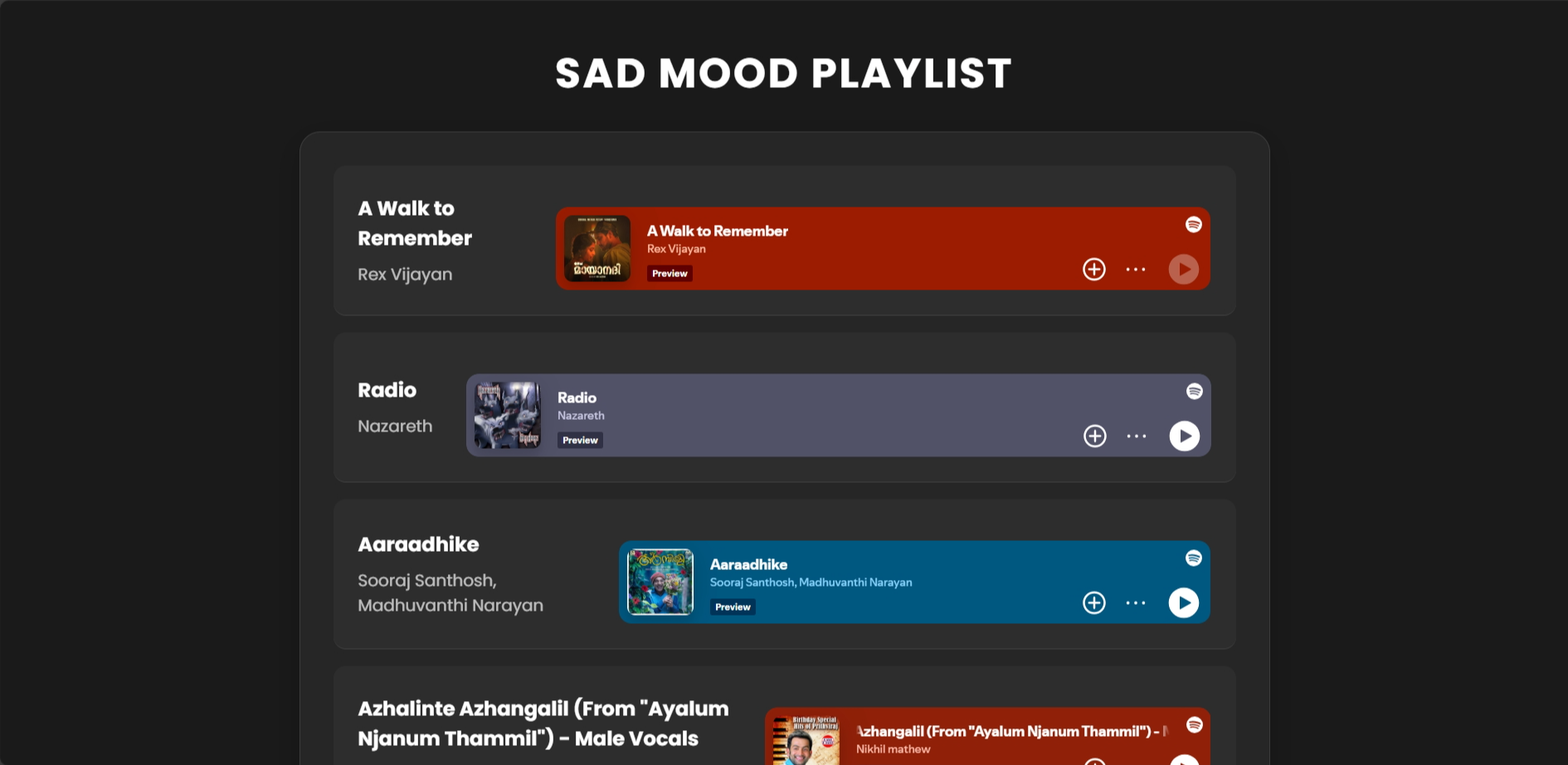 Emotion-based Playlist Creator Screenshot 3
