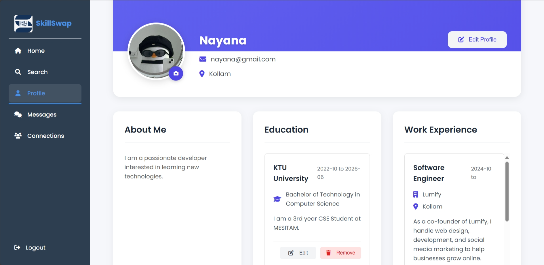 Skill Swap App Screenshot 2